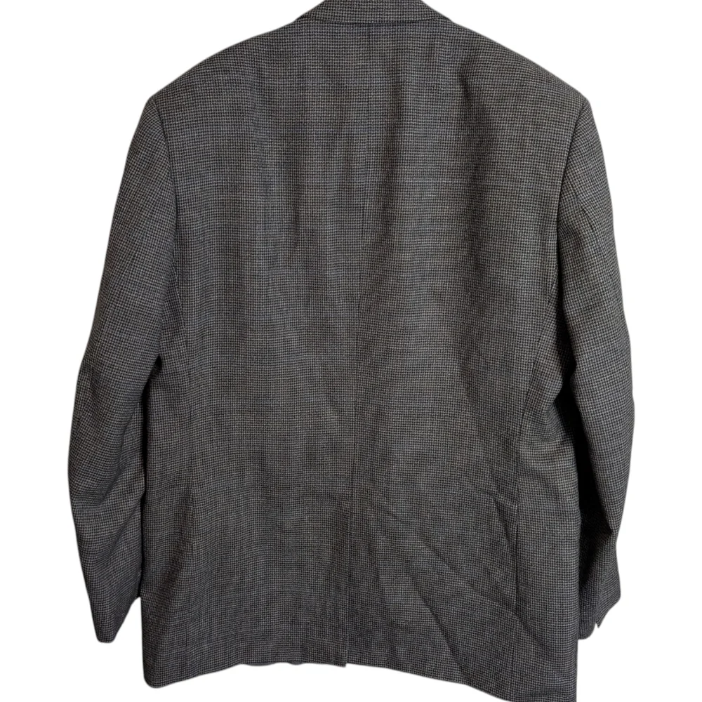 Jean-Paul Germain Men's Grey Checkered Wool‎ Blazer With Blue Stripe Size 46 XL
